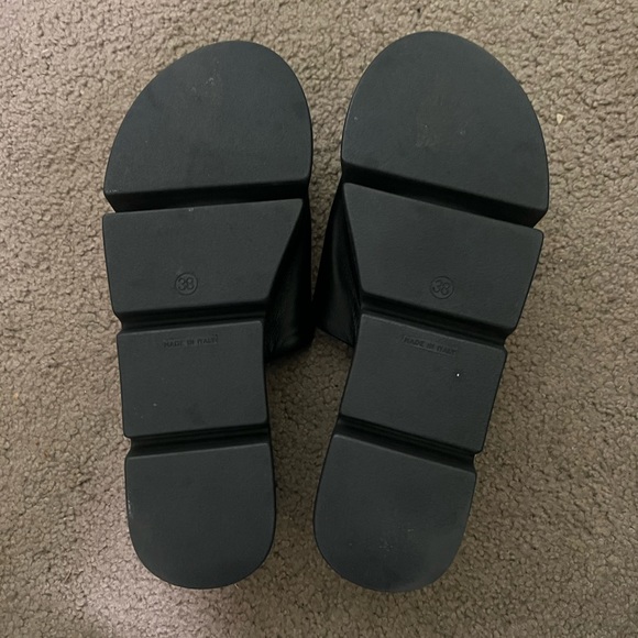 L’Intervalle Platform Leather Sliders in Black Size 38 - Picture 3 of 3